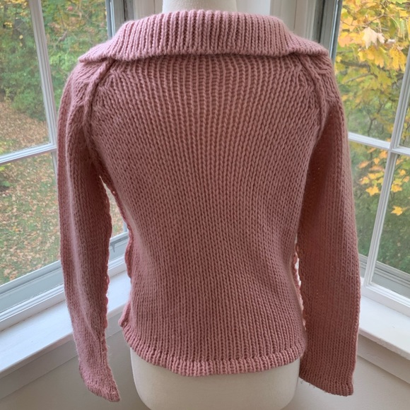 LAURIE B. soft mohair blend Vneck with collar - Picture 4 of 7